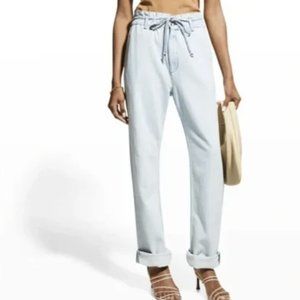 NEW W/O TAG) RAG & BONE Paperbag Wide leg Trousers JEAN LIGHT INDIGO SIZE 27